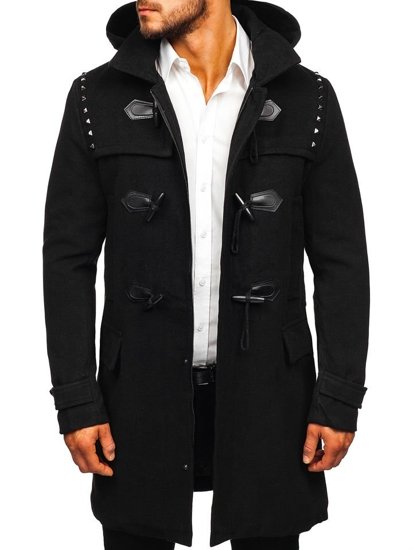 Le manteau trench d'hiver pour homme noir Bolf 88870