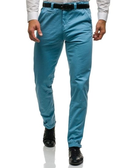 Le pantalon chino pour homme bleu clair Bolf 6188
