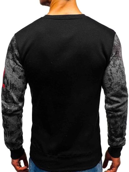 Le sweat-shirt sans capuche imprimé pour homme graphite Bolf DD677-A