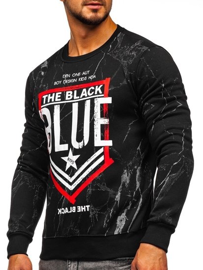Le sweat-shirt sans capuche pour homme noir Bolf DD260