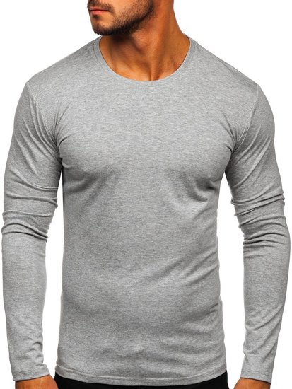 Le tee-shirt manches longues sans imprimé pour homme gris Bolf 2088L