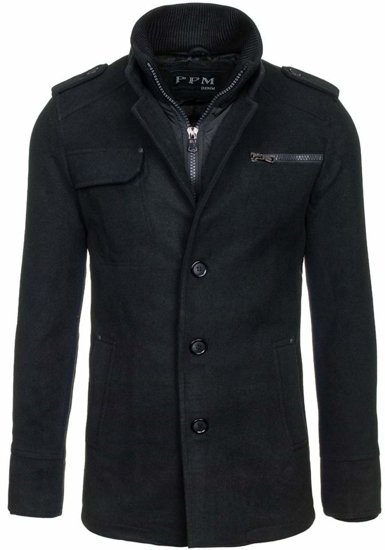 Manteau d'hiver noir pour homme Bolf 8856B