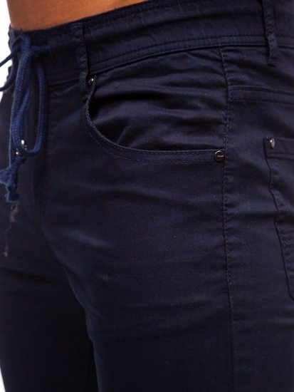 Pantalon bleu foncé de coton pour homme Bolf KA8878