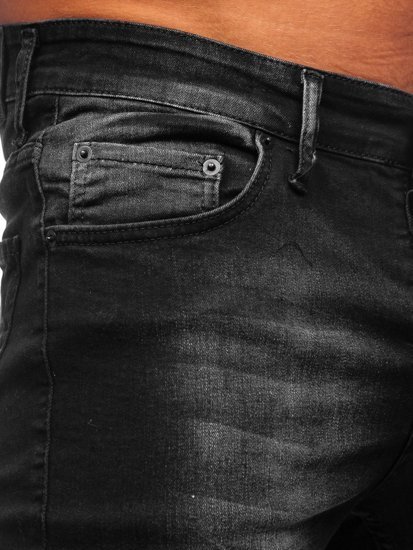 Pantalon court en jean noir pour homme Bolf 3036   