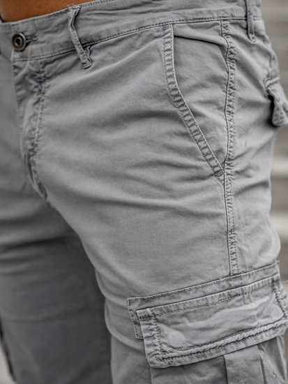 Pantalon court short cargo gris pour homme Bolf YF2221