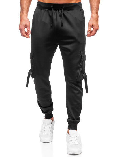 Pantalon de jogging cargo sportif pour homme noir Bolf 8K1118