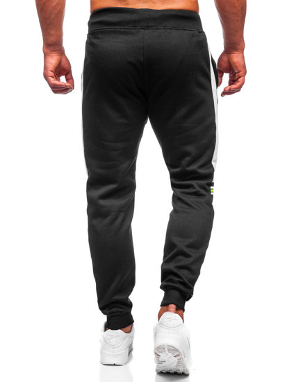 Pantalon de survêtement imprimé pour homme noir-vert Bolf AM125