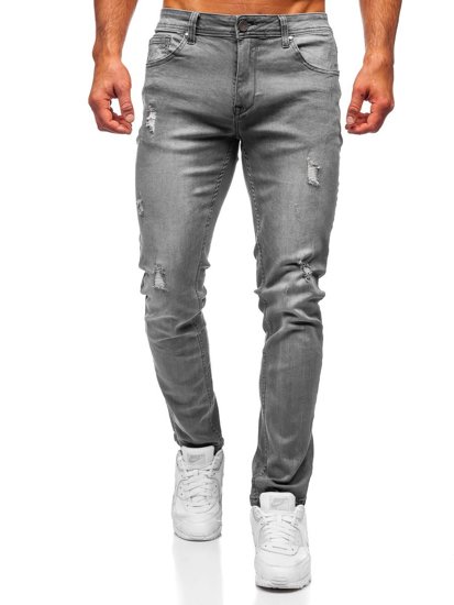 Pantalon en jean gris pour homme regular fit Bolf T324  