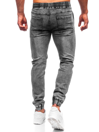 Pantalon en jean jogger noir pour homme Bolf HY890 