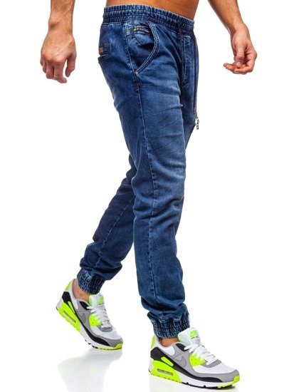 Pantalon en jean jogger pour homme bleu foncé Bolf KA687-1