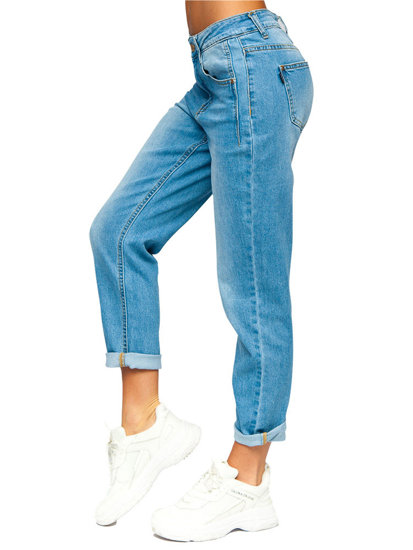 Pantalon en jean mom fit pour femme bleu Bolf BS560