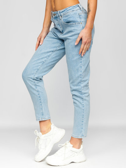 Pantalon en jean mom fit pour femme bleu Bolf WL2106