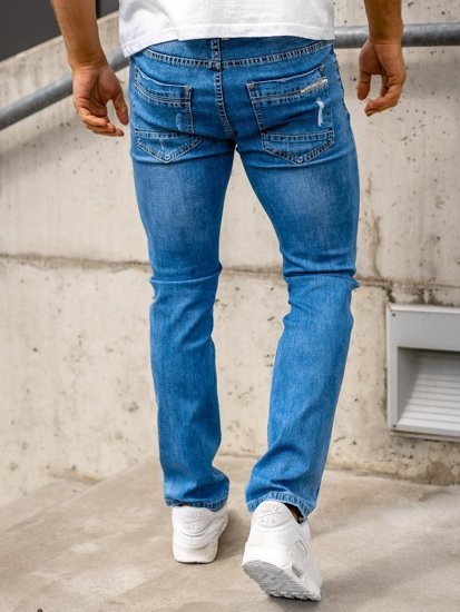 Pantalon en jean pour homme regular fit bleu foncé Bolf KA1700