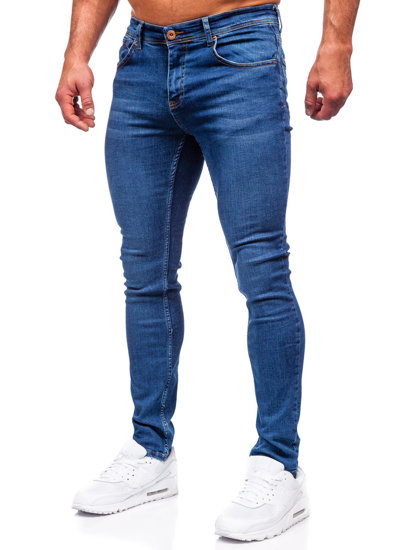 Pantalon en jean regular fit pour homme bleu foncé Bolf 6767R