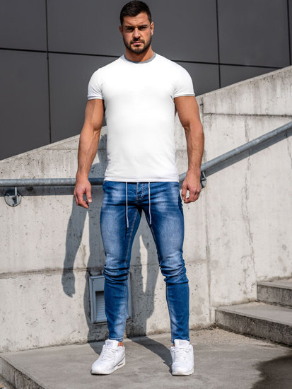 Pantalon en jean regular fit pour homme bleu foncé Bolf MP021BC
