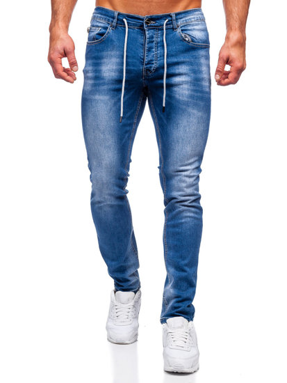 Pantalon en jean regular fit pour homme bleu foncé Bolf MP021BC