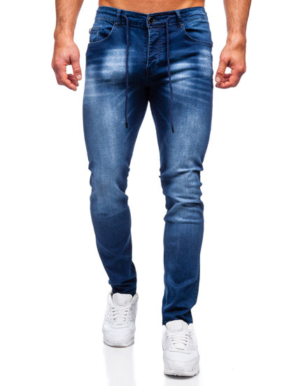 Pantalon en jean regular fit pour homme bleu foncé Bolf MP021BS