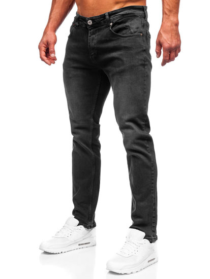 Pantalon en jean regular fit pour homme noir Bolf 6693R
