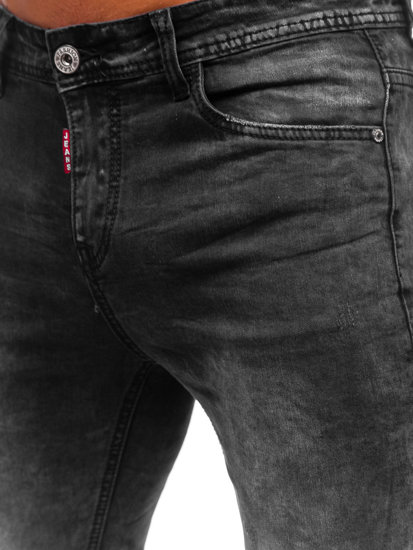 Pantalon en jean regular fit pour homme noir Bolf K10007-2
