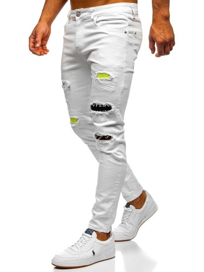 Pantalon en jean skinny fit pour homme blanc Bolf KA1871-12