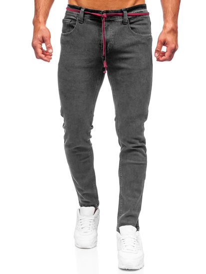 Pantalon en jean skinny fit pour homme noir Bolf KX565-1