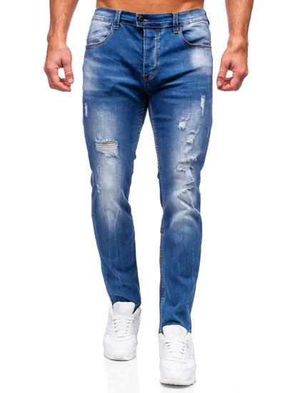 Pantalon en jean slim fit pour homme bleu Bolf MP0018B