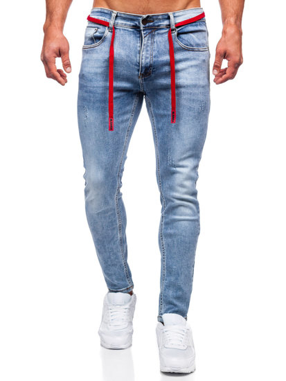 Pantalon jean skinny fit pour homme bleu Bolf KX555-1