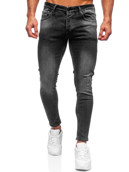 Pantalon jean skinny fit pour homme noir Bolf R927