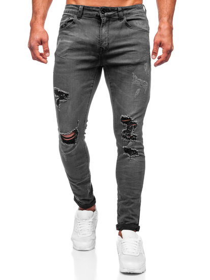 Pantalon jean slim fit pour homme noir Bolf KS2081