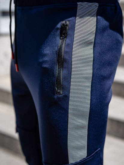 Pantalon jogger cargo pour homme bleu foncé Bolf K10283