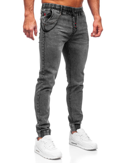 Pantalon jogger en jean pour homme noir Bolf HY1023