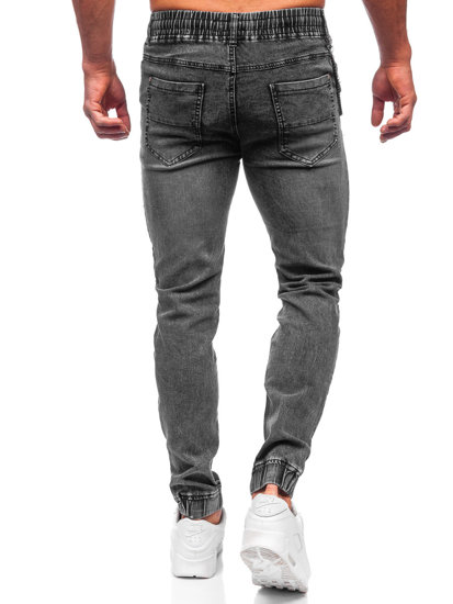 Pantalon jogger en jean pour homme noir Bolf HY1023