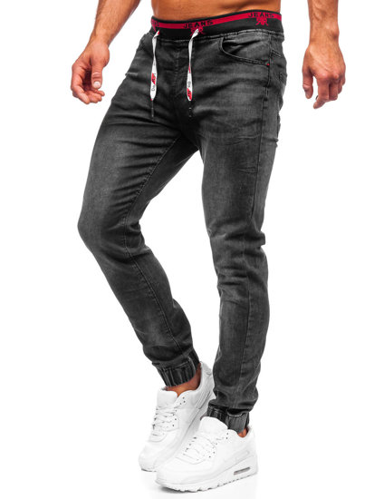 Pantalon jogger en jean pour homme noir Bolf R61074S0
