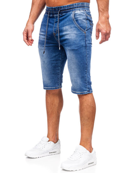 Short en jean pour homme bleu foncé Bolf KR1539