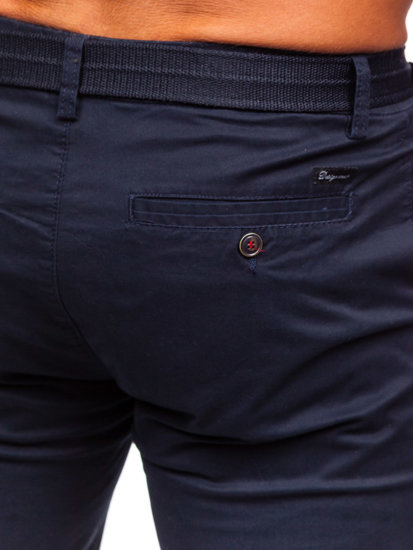 Short pantalon court avec ceinture pour homme bleu foncé Bolf XX160085