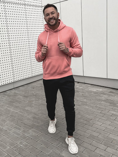 Survêtement avec sweat-shirt à capuche kangourou pour homme rose Bolf D002-53