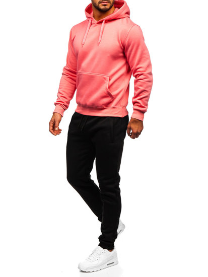 Survêtement avec sweat-shirt à capuche kangourou pour homme rose Bolf D002-53