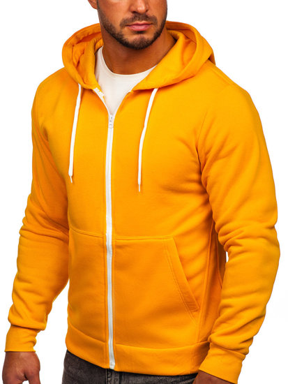Sweat-shirt à capuche avec fermeture pour homme jaune Bolf 2161
