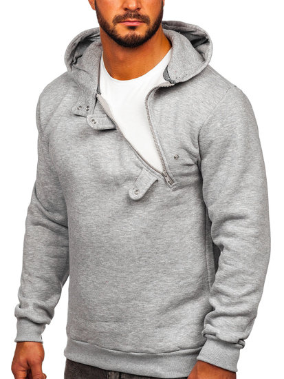 Sweat-shirt à capuche pour homme gris foncé Bolf 06