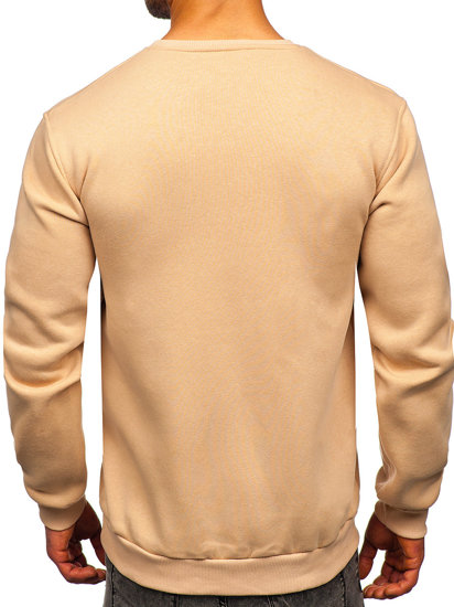 Sweat-shirt beige sans capuche pour homme Bolf 2001  