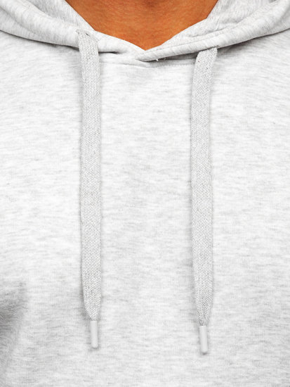 Sweat-shirt gris clair kangourou à capuche pour homme Bolf B1004