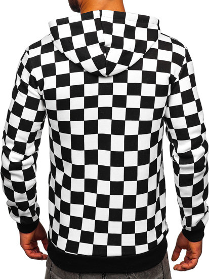 Sweat-shirt imprimé à capuche pour homme blanc Bolf 141028