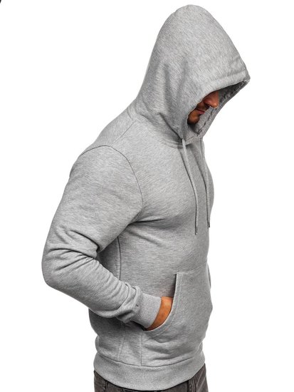 Sweat-shirt kangourou pour homme gris à capuche Bolf 146253   