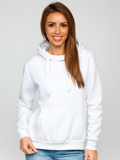 Sweat-shirt poche kangourou pour femme blanc Bolf W02B