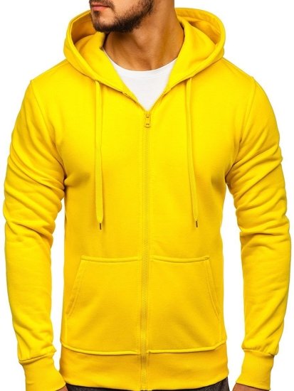 Sweat-shirt pour homme à capuche zippé jaune Bolf 2008 