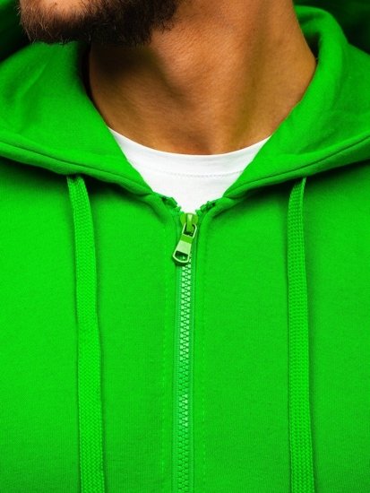 Sweat-shirt pour homme à capuche zippé vert clair Bolf 2008