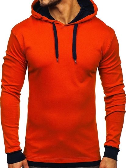 Sweat-shirt pour homme avec capuche orange Bolf 145380