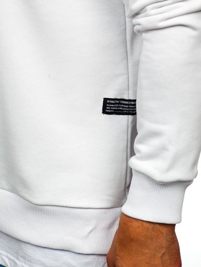 Sweat-shirt pour homme sans capuche avec imprimé FOREVER YOUNG blanc Bolf 11116