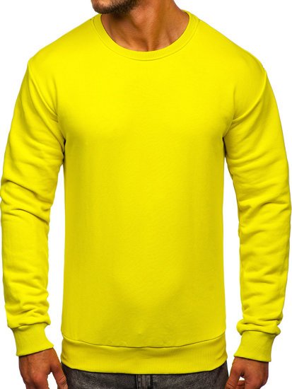 Sweat-shirt pour homme sans capuche jaune clair Bolf 171715   