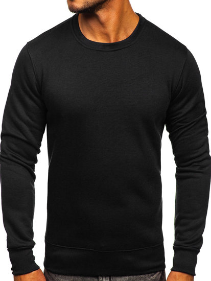 Sweat-shirt pour homme sans capuche noir Bolf 2001